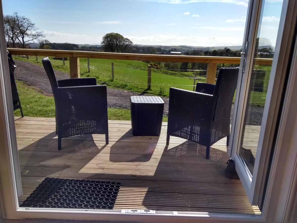 Cleeves Cabins Ailsa Luxury Lodge With Hot Tub Dalry  Bagian luar foto