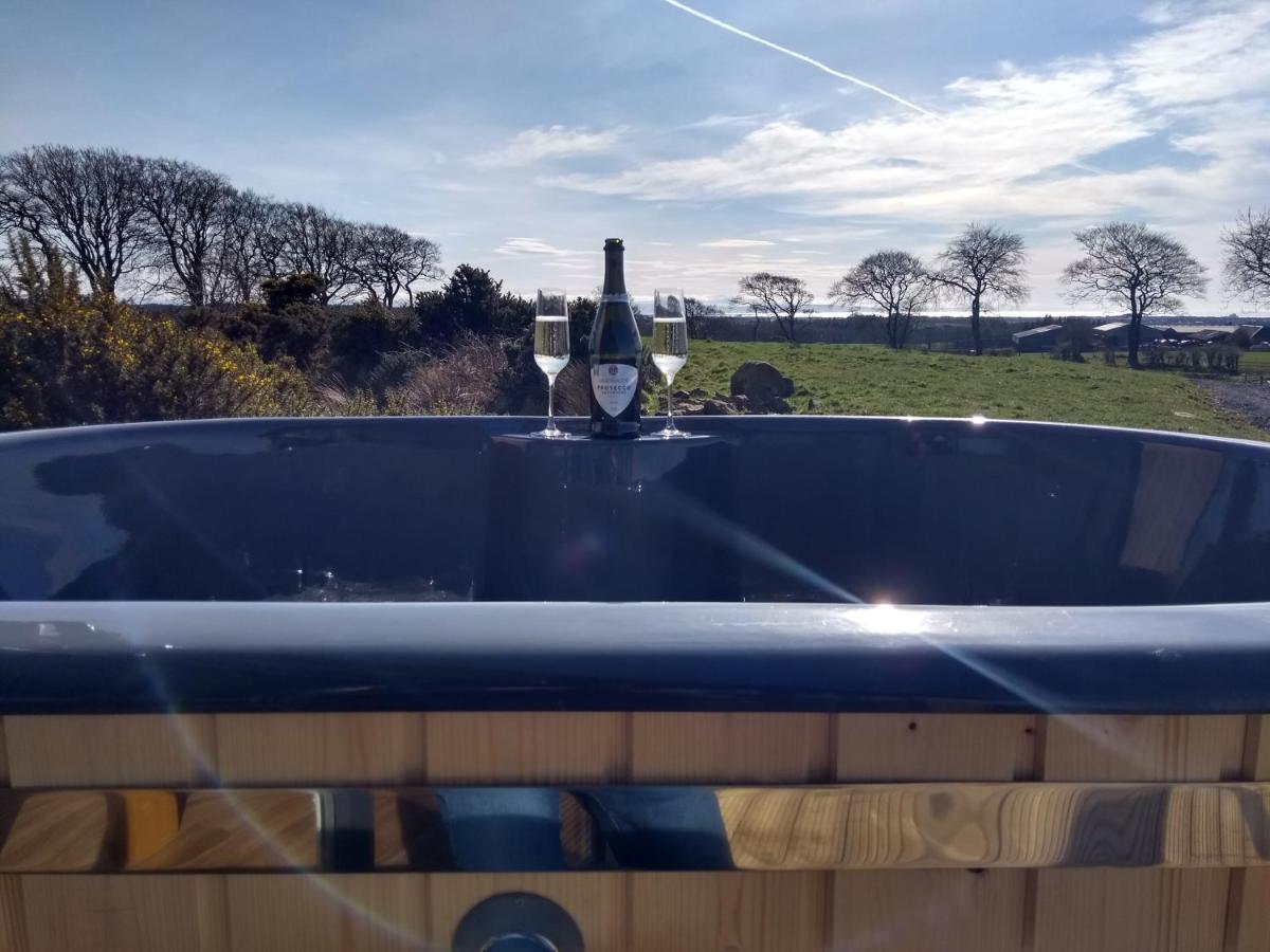 Cleeves Cabins Ailsa Luxury Lodge With Hot Tub Dalry  Bagian luar foto
